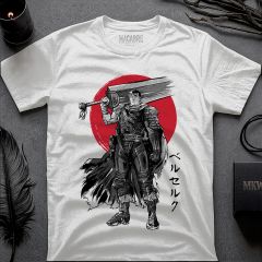 Berserk T-Shirt – Black Swordsman Rising Sun Art ⚔️🌅
