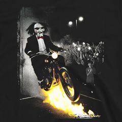 Billy the Puppet – Wild Fire Ride Saw Horror T-Shirt
