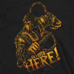 flaming fighter graphic scorpio mk t-shirt sm