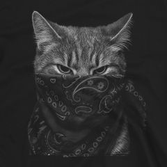 Gangsta Cat Bandana Tee | Rebel Kitty Streetwear Shirt