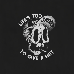 Life's Too Short Skull Graphic T-Shirt