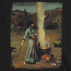 The Magic Circle T-Shirt | John William Waterhouse Witch Gothic Art Tee